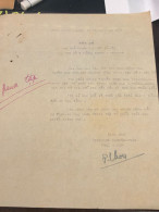 South Vietnam Letter-sent Mr Ngo Dinh Nhu -year-/1953 No-so- 1 Pcs Paper Very Rare - Historische Dokumente