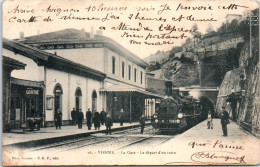 38 VIENNE - La Gare, Depart D'un Train (decollement) - Vienne