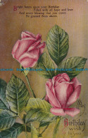 R028034 Greeting Postcard. My Birthday Wish To You. Pink Roses - World