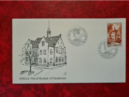 Lettre LUXEMBOURG  1980 CERCLE PHILATELIQUE ETTELBRUCK  HOTEL DE VILLE FDC - Andere & Zonder Classificatie