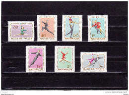 HONGRIE 1963  Patinage Artistique Yvert 1539-1545, Michel 1898-1904 NEUF** MNH Cote Yv 7,50 Euros - Nuevos