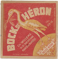 ETIQUETTE  DE  BIERE  NEUVE   BIERE     BOCK DU HERON CH WILLEMS MAECQ EN BAROEUL NORD - Beer