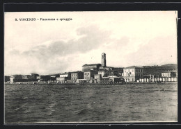Cartolina San Vincenzo, Panorama E Spiaggia  - Autres & Non Classés