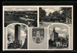 AK Varel / Oldenburg, Wasserturm, Kirche, Wappen, Platz Der SA  - Varel