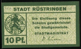 Notgeld Rüstringen, 10 Pfennig, Stadtwappen  - Lokale Ausgaben