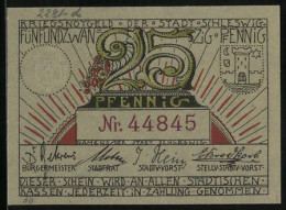 Notgeld Schleswig 1918, 25 Pfennig, Stadtpanorama, Bauer Und Schmied  - Lokale Ausgaben