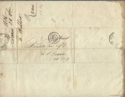 FRANCE Préphilatélie 1836: LAC De Paris Pour Beaune (C. D'Or), Taxée 6 - 1801-1848: Precursors XIX