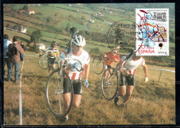 SPAIN ESPAÑA SPAGNA 1990 WORLD CYCLE CROSS CHAMPIONSHIP GETSU 20p MAXI MAXIMUM CARD CARTE - Maximum Kaarten