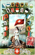 SUISSE - Carte Souvenir Des Differents Cantons  - Autres & Non Classés