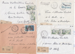 36988# LOT 4 LETTRES FRANCHISE PARTIELLE RECOMMANDE Obl HAM SOUS VARSBERG MOSELLE 1967 1968 Pour METZ 57 - Covers & Documents