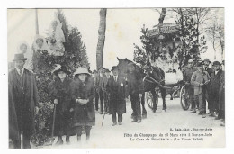 CPA BAR SUR AUBE, FETES DU CHAMPAGNE 1921, LE CHAR DE BERGERES ( LE VIEUX BAHUT ), AUBE 10 - Bar-sur-Aube