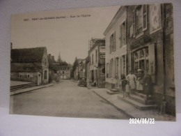 PONT DE GENNES (Sarthe) RUE DE L'EGLISE EPICERIE MERCERIE DAMOY N°5321 - Montfort Le Gesnois