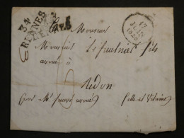 DO 5 FRANCE  LETTRE   1828 RENNES    A  MELUN +  + AFF. INTERESSANT++ - 1801-1848: Precursors XIX