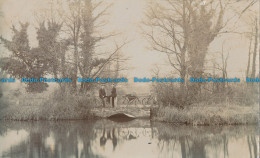 R029235 Old Postcard. Mens On The Bridge Near The Lake - World