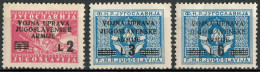 OCCUPAZIONE JUGOSLAVA / LITORALE SLOVENO FRANCOBOLLI JUGOSLAVIA 'VOJNA UPRAVA' L. 2 / L. 3 / L. 6 MNH SASSONE 67/70/72 - Occup. Iugoslava: Litorale Sloveno