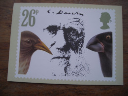 2 Cartes Postales, Premier Jour Charles Darwin Finches Pinsons, Iguanas - PHQ-Cards