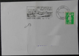 S071 Flamme Oblitération Saint Génis Laval 69 Rhône Anniversaire Du Massacre De Cote Lorette 18 11 94 - Mechanical Postmarks (Advertisement)