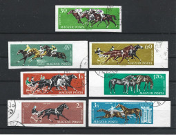 Hungary 1961 Racing Horses Imperf. Y.T. 1459/1465 ND (0) - Usado