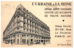 75009 PARIS - Carte Publicitaire L'Urbaine Et La Seine  - Arrondissement: 09