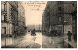 92 ASNIERES SUR SEINE - La Rue Saint Denis Et Place Voltaire - Asnieres Sur Seine