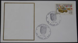 S096 Cachet Temporaire Saint Lo 50 Manche Libération 6 Juillet 1994 - Gedenkstempels