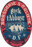 ETIQUETTE  DE  BIERE  NEUVE   BRASSERIE  ST CALIXTE BOCK DE L'ABBAYE D.F - Bier