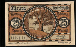 Notgeld Meura /Thür. Wald 1921, 25 Pfennig, Die Angerlinde  - Lokale Ausgaben