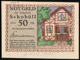 Notgeld Schobüll, 50 Pfennig, Mann Am Fachwerkhaus  - [11] Emisiones Locales