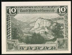 Notgeld Wien 1920, 10 Heller, Berglandschaft Mit Viadukt Und Tunnel  - Oostenrijk