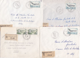 36994# LOT 8 LETTRES FRANCHISE PARTIELLE RECOMMANDE Obl HOMBOURG HAUT MOSELLE 1967 1968 Pour METZ 57 - Storia Postale