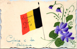 MILITARIA - Carte Peinte - Gloire A La Belgique Yzer 1914 - Andere & Zonder Classificatie