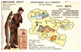 57 Carte Geographique Departement De La Moselle. - Sonstige & Ohne Zuordnung