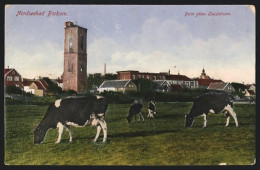AK Borkum, Alter Leuchtturm Und Grasende Kühe  - Borkum