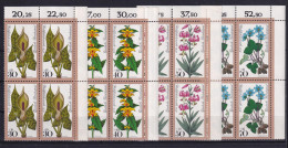 Bund 982-985 Eckrand Rechts Oben 4er Block Wohlfahrt Waldblumen Kompl. Satz ** - Altri & Non Classificati