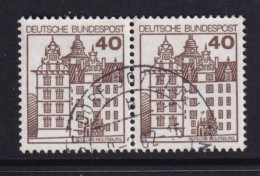Bund 1037 Waagerechtes Paar Burgen+Schlösser 40 Pf Gestempelt - Other & Unclassified
