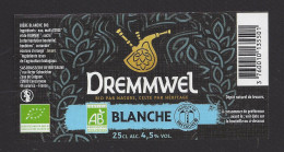 Etiquette De Bière Blanche  -  Dremmwel  -  Brasserie De Bretagne à Coucarneau  (29) - Beer