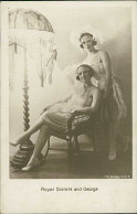 ROYAL SISTERS AND GEORGE - ACTRESS - RPPC POSTCARD 1920s  (TEM542) - Artiesten