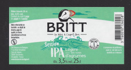 Etiquette De Bière IPA  -  Britt  -  Brasserie De Bretagne à Coucarneau  (29) - Bier