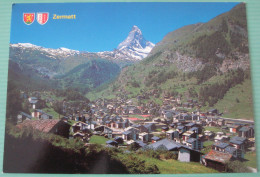 Zermatt (VS) - Ort  Von Promenade Gegen Matterhorn - Mont Cervin - Zermatt