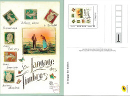 FRANCE CARTE POSTALE International LE LANGAGE DES TIMBRES** - Cartes-lettres