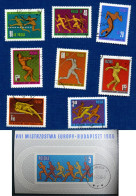 Pologne (Poland) 1966, Sport, Championnats D'Europe D'athletisme, Y&T 1531-38+BF45 (o) - Gebraucht