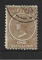 Fiji 1878 - 1890 1/- Yellow Brown QV FU - Fidji (...-1970)