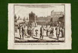 ST-IT Maniera Di Bruciare Quelli Che Furono Condannati Dalla Inquisizione (Spagnola) SALMON 1745 - Prenten & Gravure