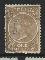 Fiji 1878 - 1890 1/- Yellow Brown QV FU , Commercial Cancel - Fidji (...-1970)