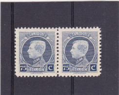 1922-COB 213-V3 75c Retouche In De C-Retouche Dans Le C - In Paar- En Pair MNH - 1901-1930