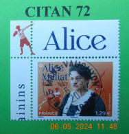 FRANCE 2024    ALICE  MILLIAT   ( 1884 - 1957 )    NEUF  OBLITERE  COIN DE FEUILLE - Gebraucht