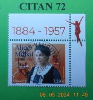 FRANCE 2024    ALICE  MILLIAT   ( 1884 - 1957 )    NEUF  OBLITERE  COIN DE FEUILLE - Usati