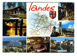 LES LANDES - Carte Géographique Touristique Et Multivues - Other & Unclassified