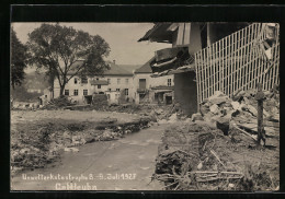 AK Gottleuba, Unwetterkatastrophe Im Juli 1927, Zerstörte Häuser  - Überschwemmungen