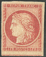 * Vermillon Vif. No 7a, Un Voisin, Quasiment **, Superbe Et RRRR (Un Des Plus Beaux Ex Connus) - 1849-1850 Ceres